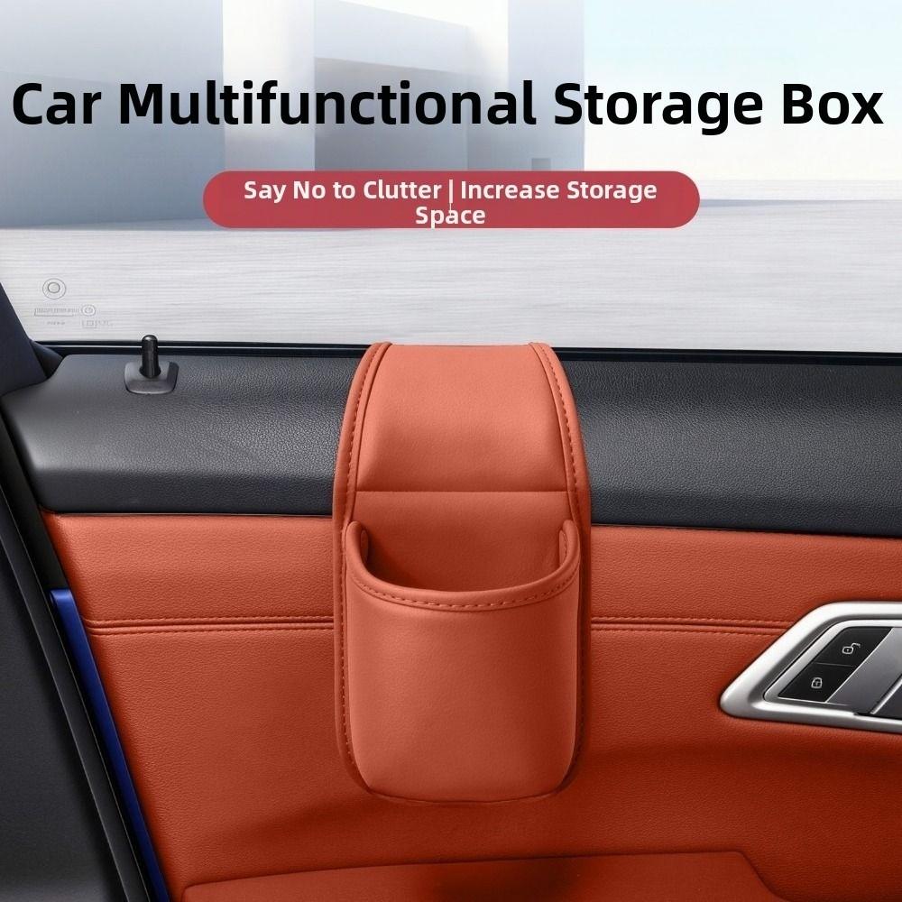 PU Leather Car Storage Box Multifunctional Car Drink Rack High-End Car Cup Holder Passenger Seat