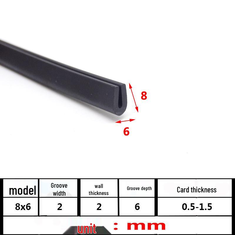 U-Shaped Rubber Anti-Collision Edge Seal Strip for Glass and Steel Plates