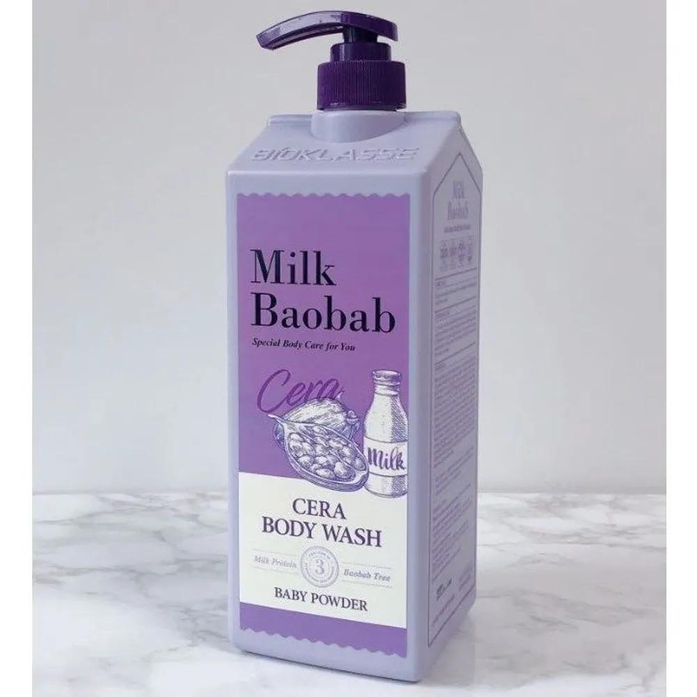 

Large Size Milk Baobab Cera Body Wash 1.2L Baby Powder (Gentle exfoliation with added moisture from ceramides) 1