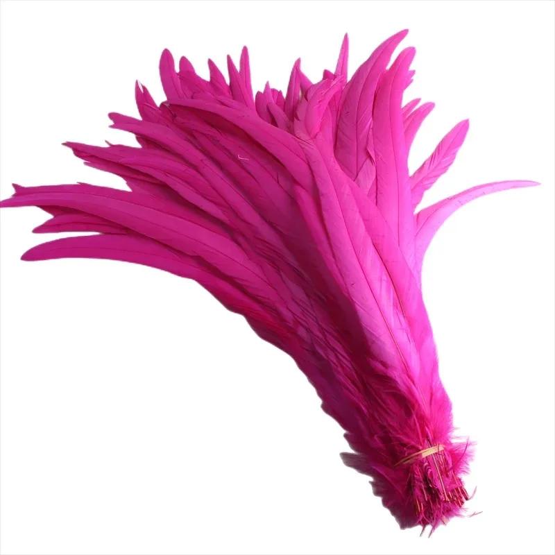 100Pcs/Lot All Sizes Colored Rooster Feathers for Crafts Fly Tying Materials Long Pheasant Carnival Wedding Decoration