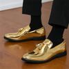 Gold Black Tassels Patent Leather Casual Shoes for Men  Luxury Designer Male Formal Wedding Dress Loafers Homecoming Footwear