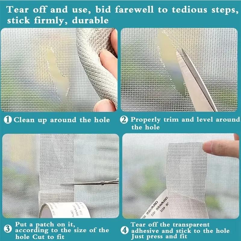 New 5cm Window Screen Repair Tape Self Adhesive Mesh Tape Net Door Fix Patch Anti Insect Mosquito Mesh Broken Holes Repairing