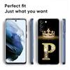 Diamond Crown First Initials Letter N Clear Samsung S24 Ultra Case For Galaxy S21 S20 FE S22 Ultra S23 S24 Plus Cases Soft Cover