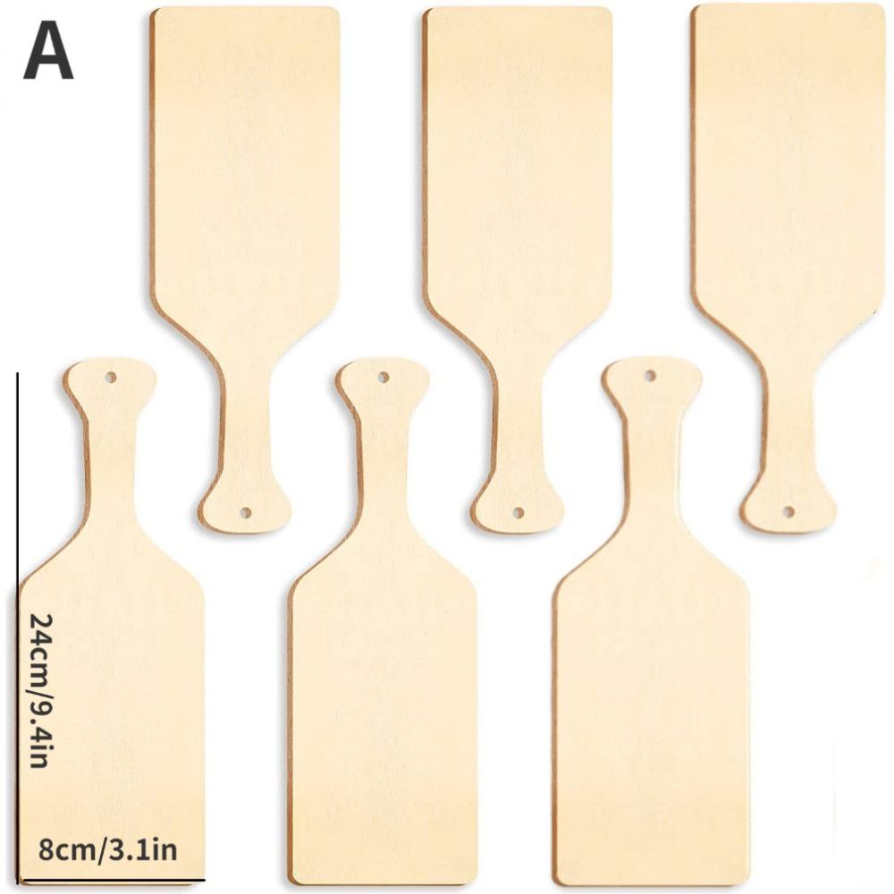 Set of 6 Wooden Cutting Boards Mini Paddle Boards for Serving Charcuterie Snacks Cheese Bread Food Photography Props Unique Shap