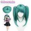 Hatsune Miku Vampire Cosplay Wig W/ Double Horsetail Hairpiece For Carnival Props