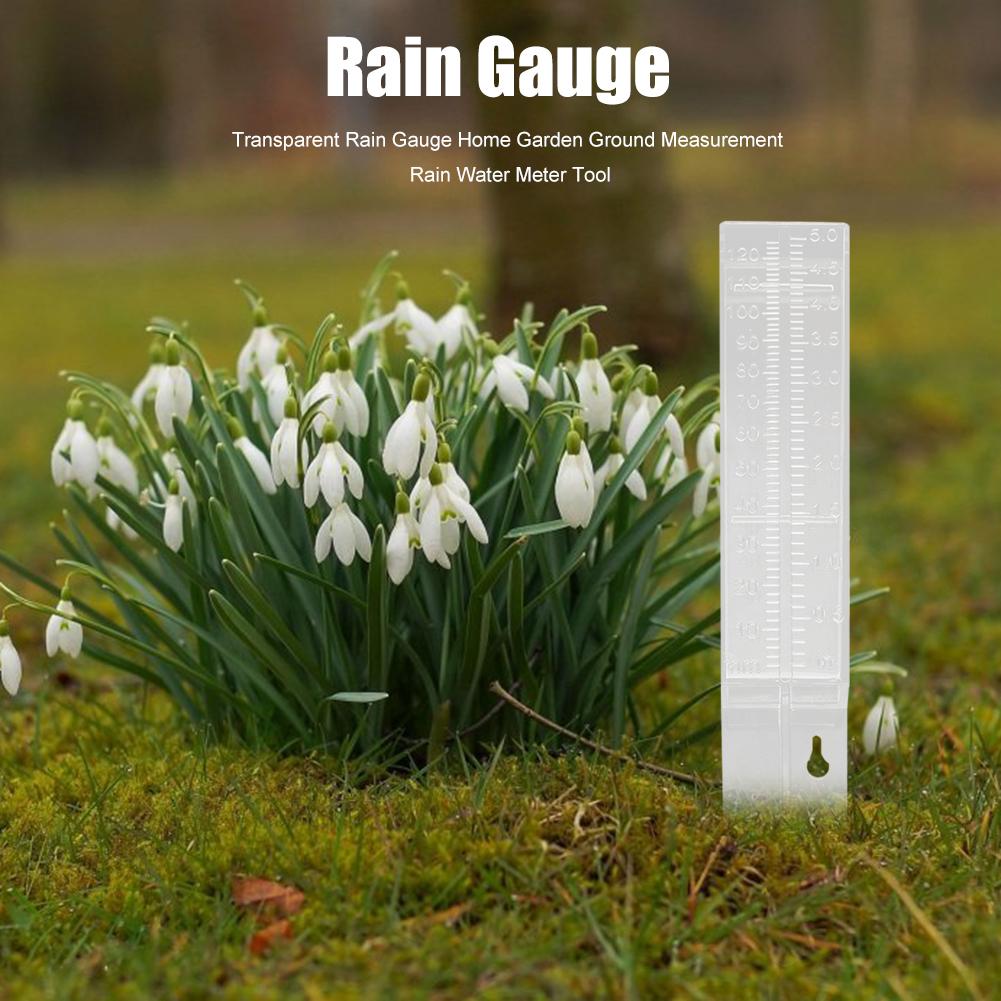 5 in Capacity Rain Gauge Easy-to-Read Plastic Rain Gauge Wall Mount Or in Ground Rain Water Meter for Lawn Yard Garden Outdoor