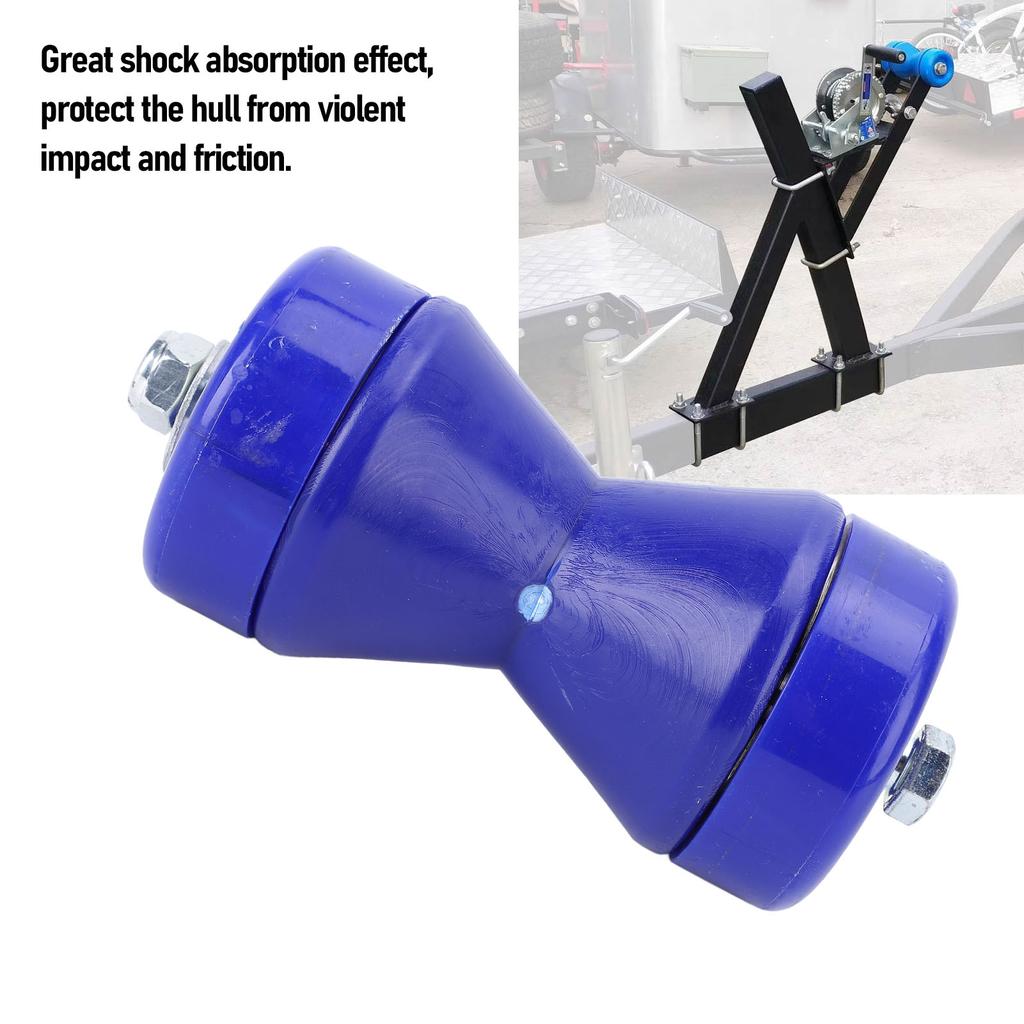 90mm Boat Trailer Bow Roller Shock Absorbing Wearproof PVC Bow Stop Roller Blue PVC Boat Trailer Roller