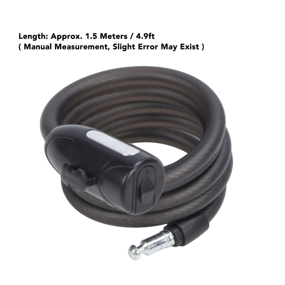 1.5 Meters Bike Lock Cable PVC,Steel Rope Bike Cable Durable Coiled Cable Lock  Scooter Locking