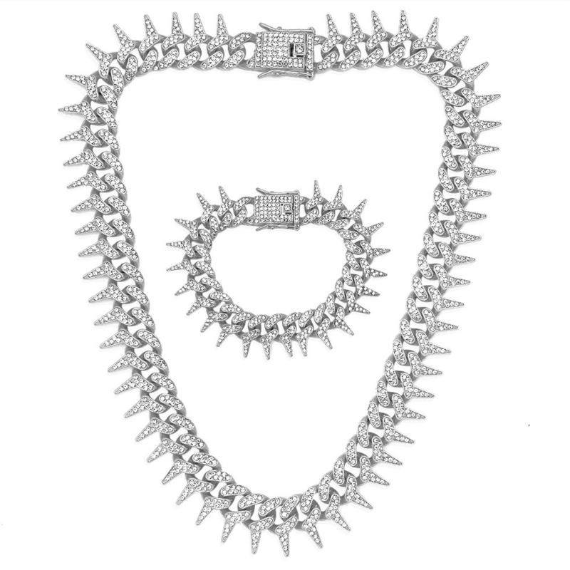 Elegant Necklace Sparkling Full Rhinestones Bracelet Alloy Texture Suitable for Evening Parties and Everyday Charm