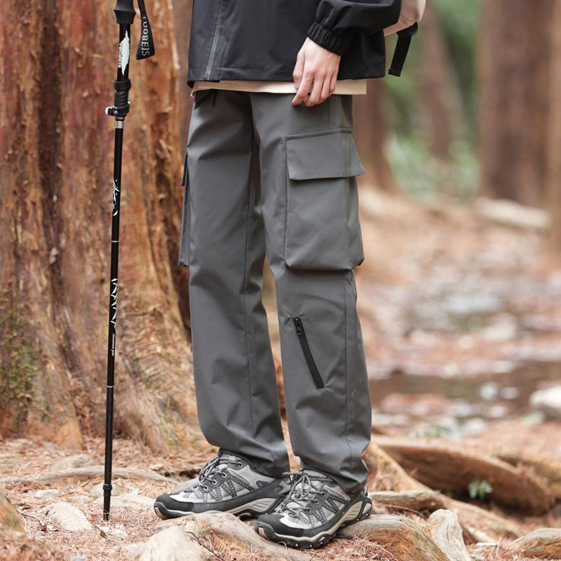 Pánské větruodolné vodoodpudivé cargo turistické kalhoty na jaro/podzim pro outdoor