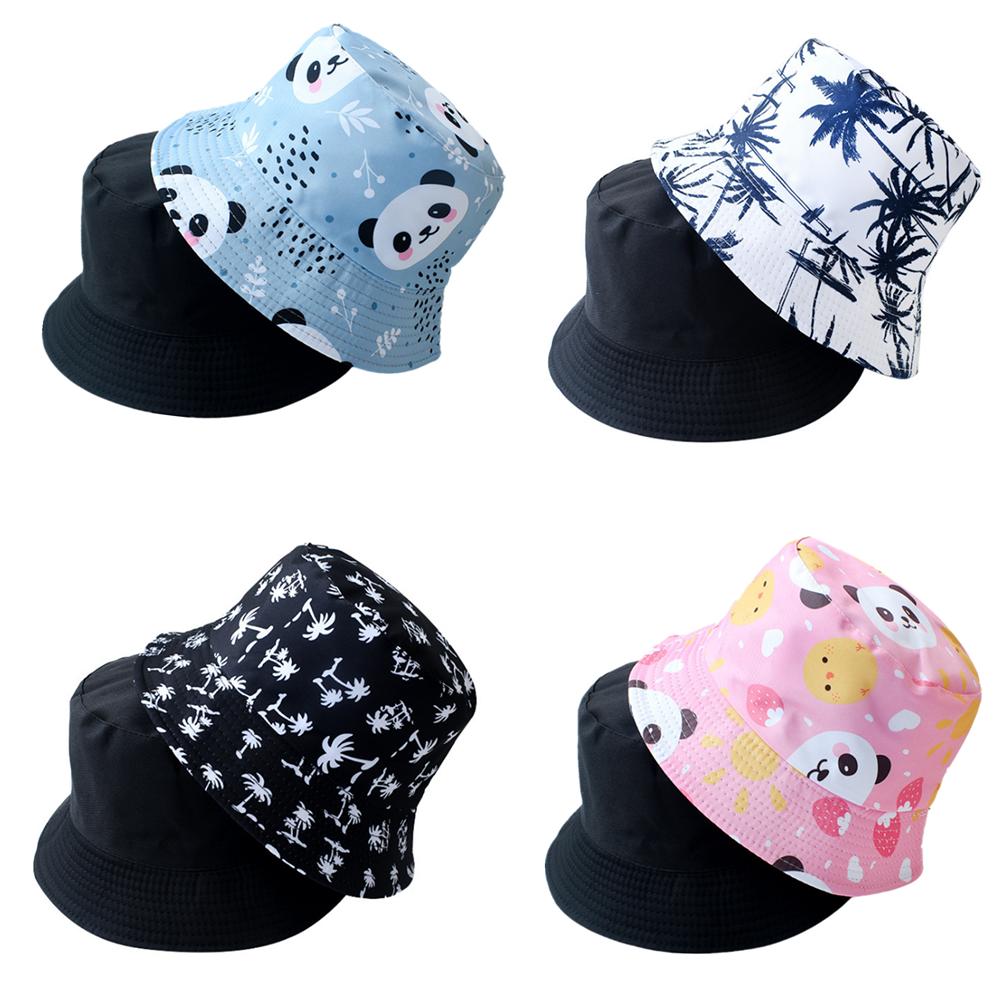Double Sided Panda Bucket Hat for Men Women Outdoor Sun Protection Fisherman Cap Trendy