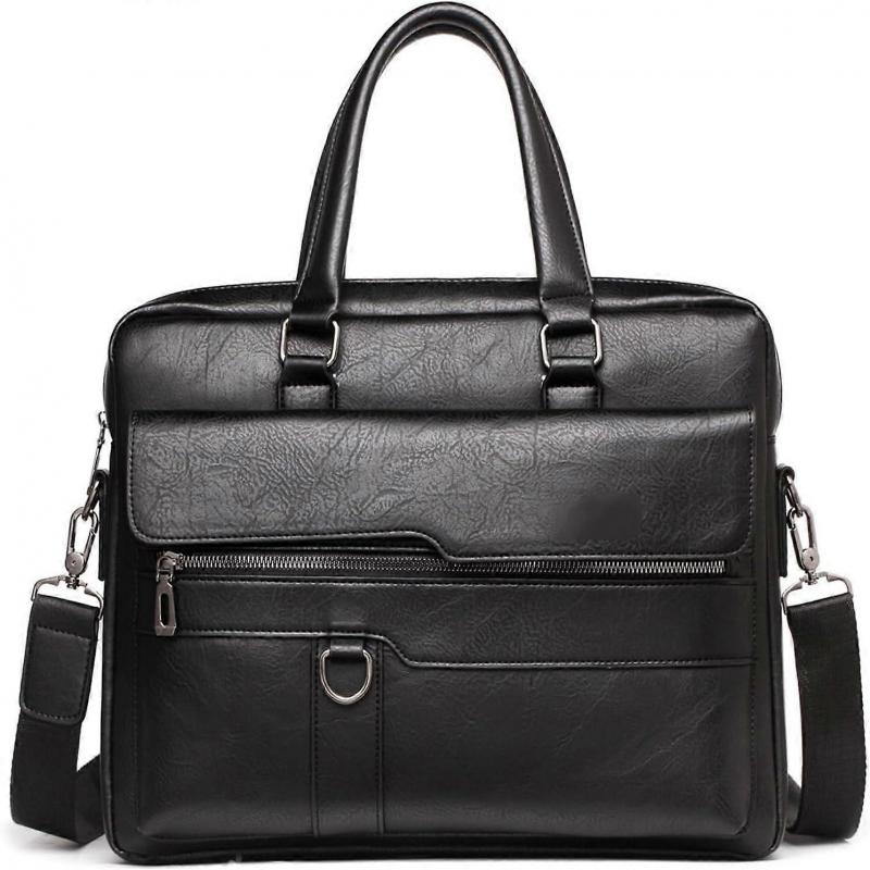 Briefcase Bag for Men, 14 Inch Leather Laptop Messenger Bag, Business Office Shoulder Handbag, Durable Style