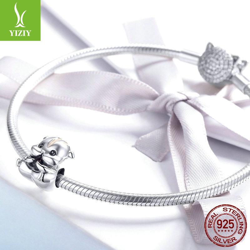 Handmade Sterling Silver Hamster Bead - Cute DIY Animal Accessory, 925 Silver