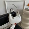 Chic Retro One Shoulder Bag Stylish Minimalist Small Moon Bag For Women In Black White Green