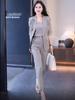 Women's 2025 New Fashion Professional Three-Piece Summer Slimming Suit with Harem Pants