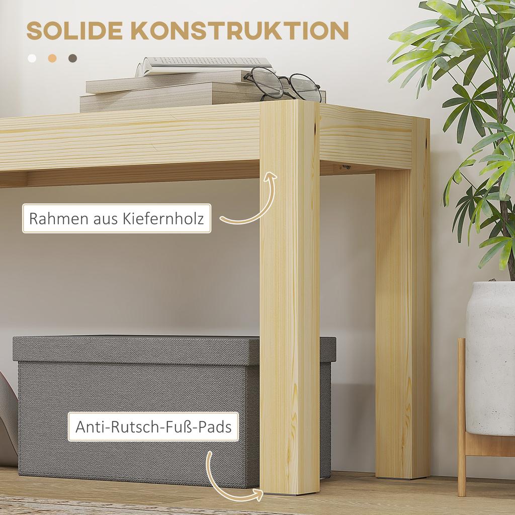 Bank, Sitzplatz für 3 Personen, bis zu 330 kg, Kiefernholz, 175x33x45 cm
