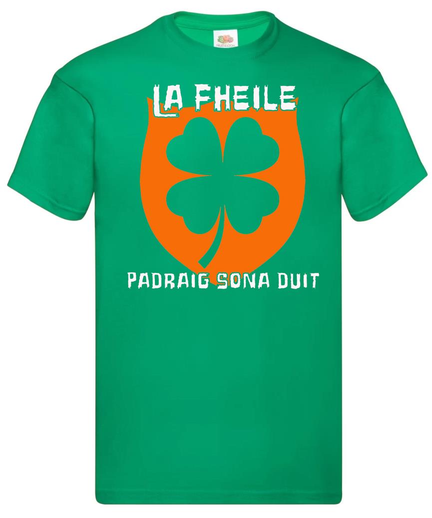 Adults Irish La Fheile Padraig Sona Duit Four Leaf Clover Ireland Unisex TShirt 2XL