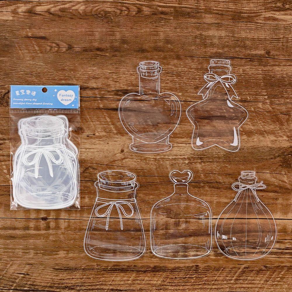 20PCS DIY PET Stickers Transparent Flower Page Clips Pressed Flower Bookmark  Reading Lovers