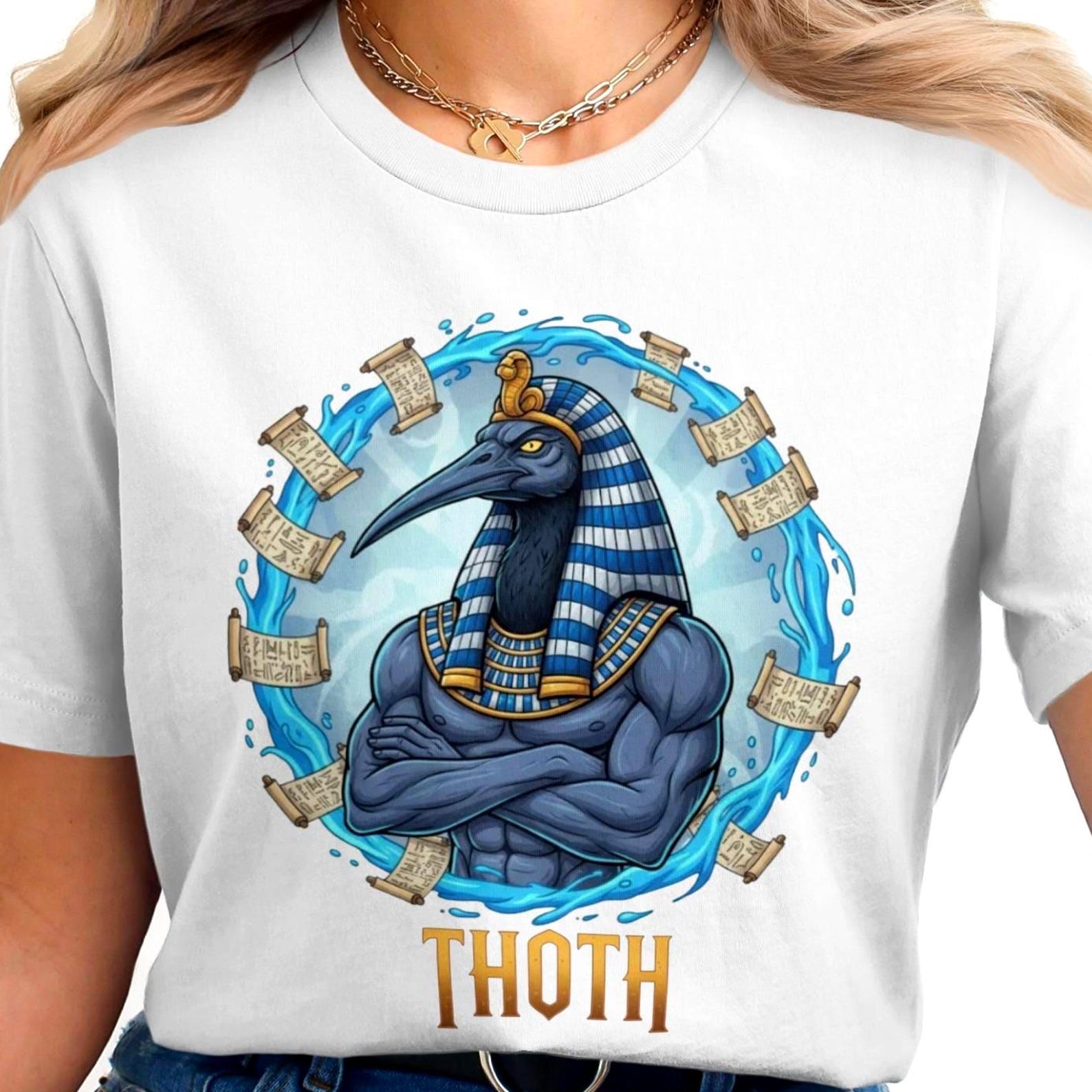Thoth T-Shirt | Egyptian Mythology | Vintage Egyptian God Tee M