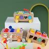 Wooden Toys Colorful Shapes Matching Puzzle Game Box Colorful Beaded Colorful Cognitive Educational Toys Kids Gifts