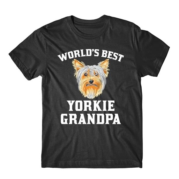 World s Best Yorkie Grandpa Dog Graphic T-Shirt XL