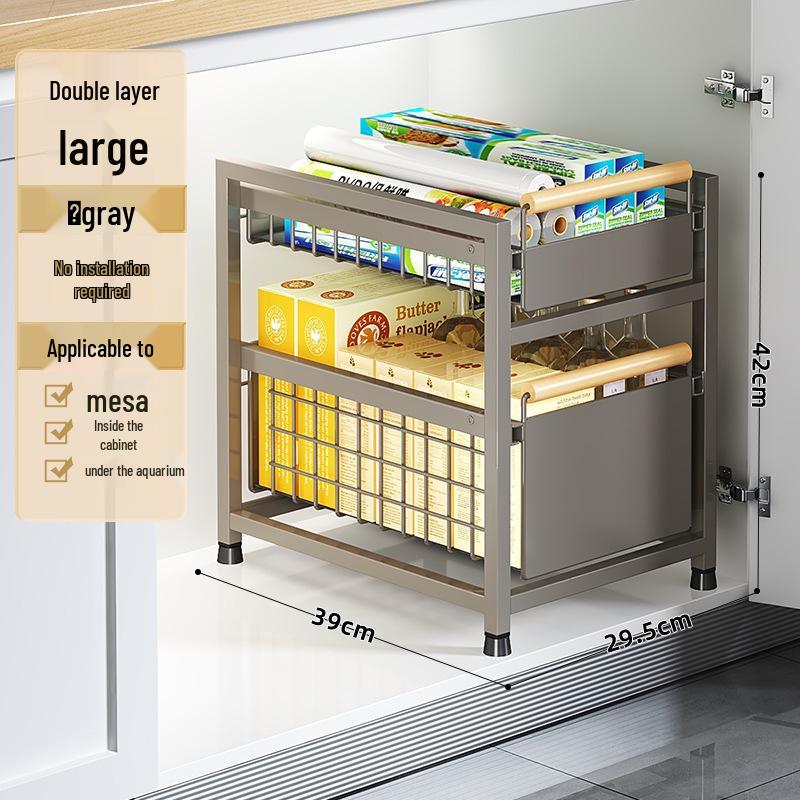 Pull-Out Under-Cabinet Dish Drying Rack and Kitchen Storage Solution