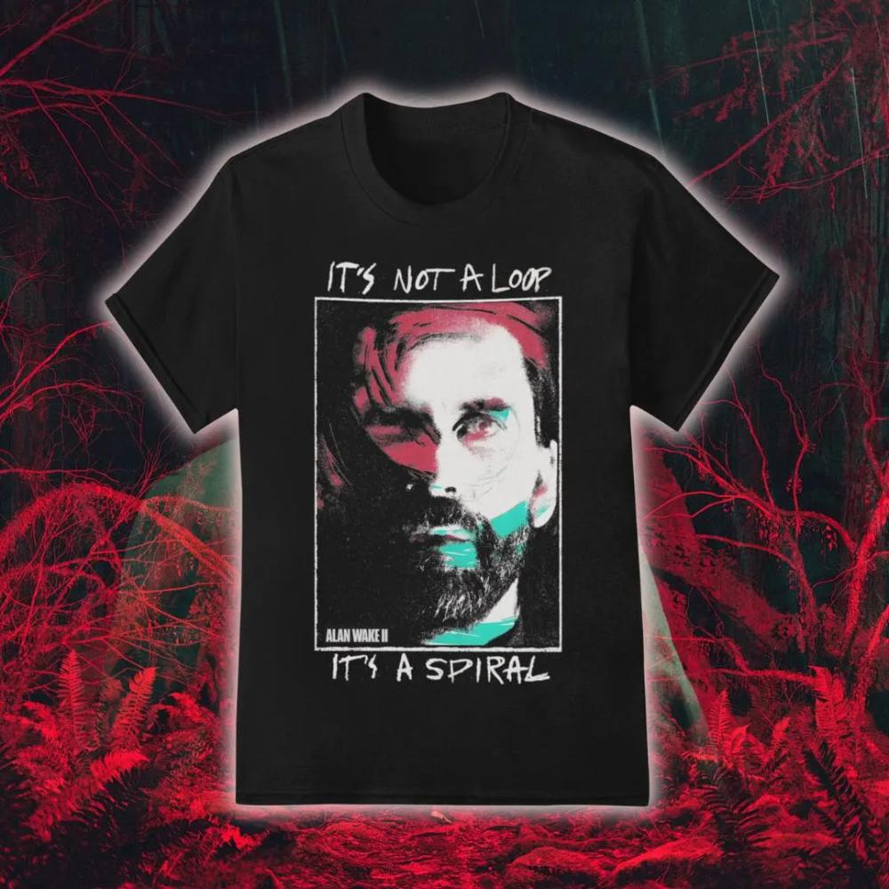 

Alan Wake 2 Exclusive Retro Pattern TShirt Unisex Black Video Game Accessory Pure Cotton All Seasons Couple Streetwear Top 4XL