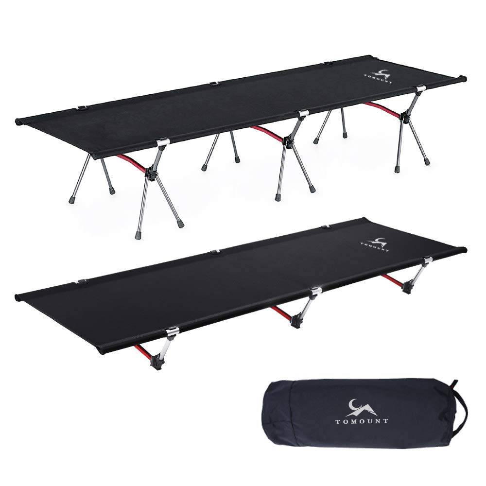 TOMOUNT Cot, Outdoor Bed, Camping Cot, High and Low, Folding Cot, 2WAYS, Load Capacity 150kg, Storage Case Included, Nap, Camping, Outdoor Use (Khaki)