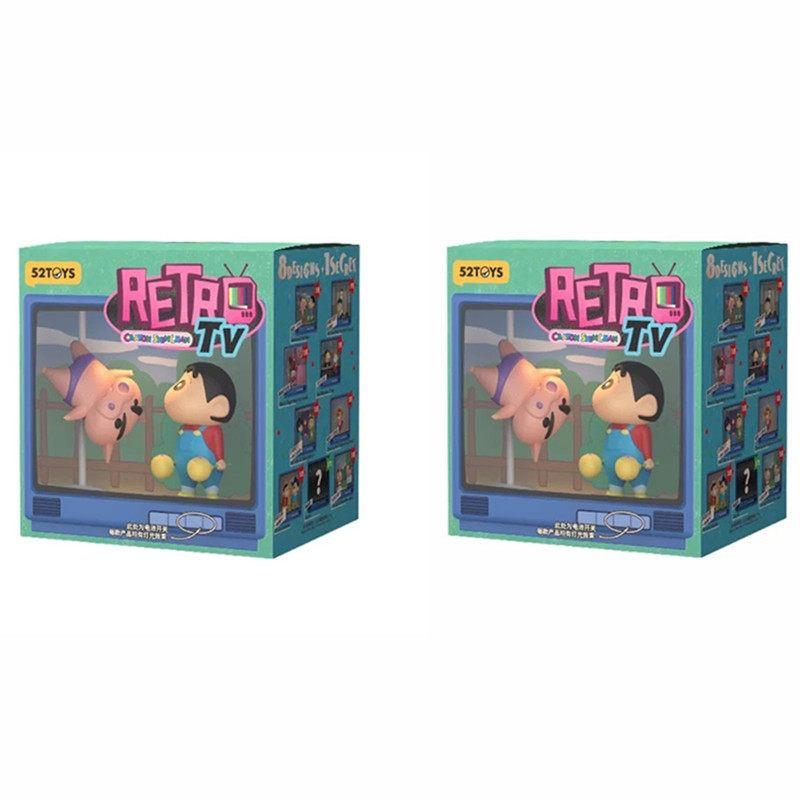 Genuine 52toys Crayon Shin-Chan Retro Tv Series Blind Box Trendy Figure Decoration Model Toy Cute Birthday Gifts