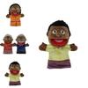 Marionetta da Mano Peluche Famiglia Africana Per Gioco di Ruolo Creativo