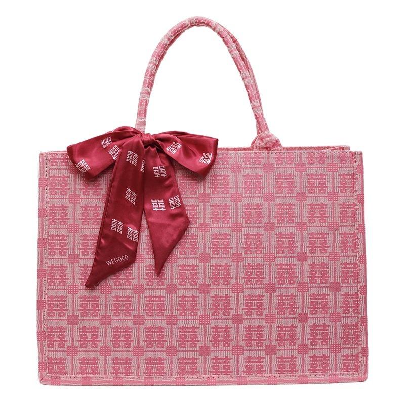 Wedding bag Large capacity tote bag Women's new shoulder bag Handbag Happy character wedding bag