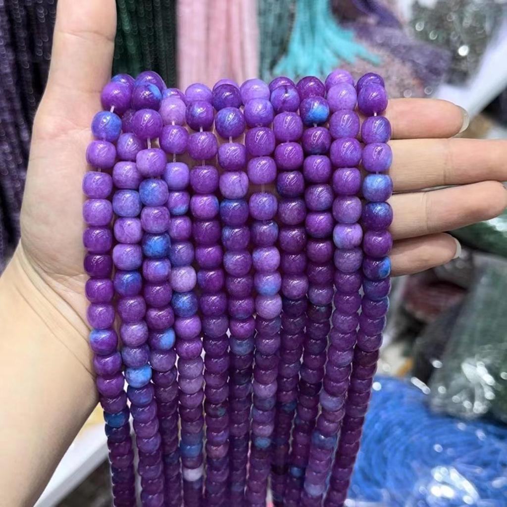 9x10 Natural Chalcedony Beads: Multicolor Morganite, Tourmaline, Amazonite Barrel Beads for DIY Jewelry