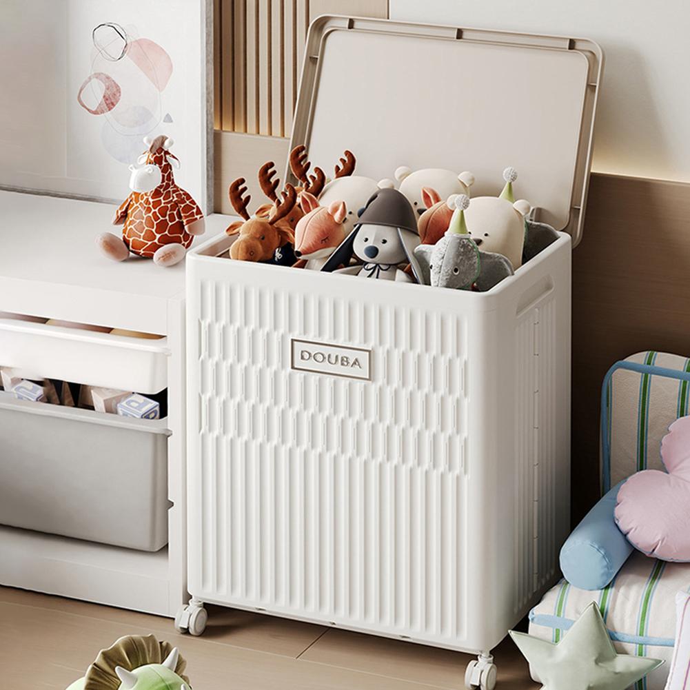 Faltbare Aufbewahrungsbox mit Rädern und Deckel Großraum-Organizer Kunststoff-Aufbewahrungsbehälter für Schlafzimmer, Badezimmer & Waschküche