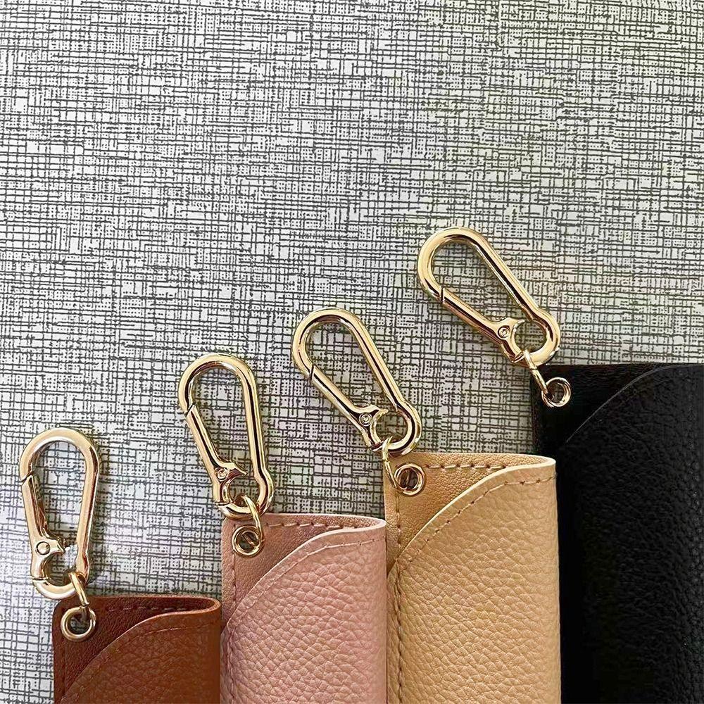 INS Waterproof PU Pen Pouch with Hook Portable Pencil Case Lychee Grain Pen Holder Students Gift