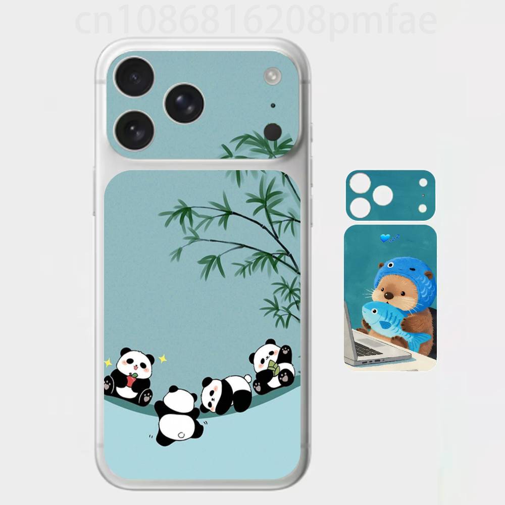 

Милый залив Животное Собака Свинья Премиальная наклейка-обертка для iPhone 17 Pro/Max, Задняя рамка Защитная декаль для камеры (Не чехол) iPhone17pro