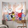 BBt21 Group cartoon anime Anime Tapestry Hippie Flower Wall Carpets Dorm Decor Wall Hanging Home Decor