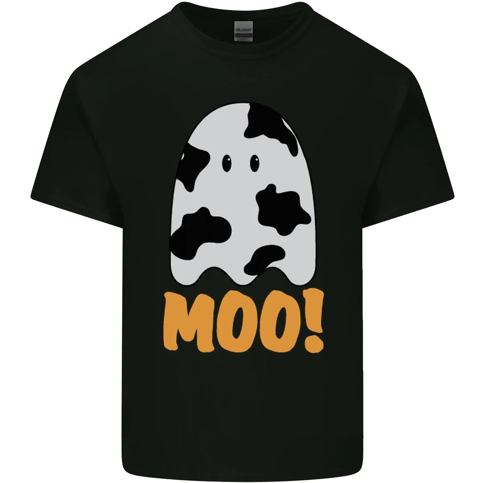 Moo Funny Cow Ghost Halloween Spooky Kids T-Shirt Childrens 3XL