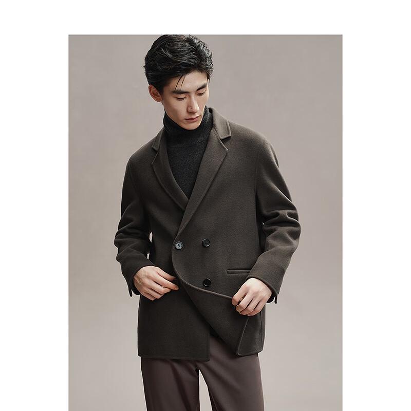PEACEBIRD Men's Wool Blend Double-Breasted Coat