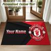 Crystal Velvet Square Rug Custom NameManchester United Pattern Non Slip Home Floor Decor Rug