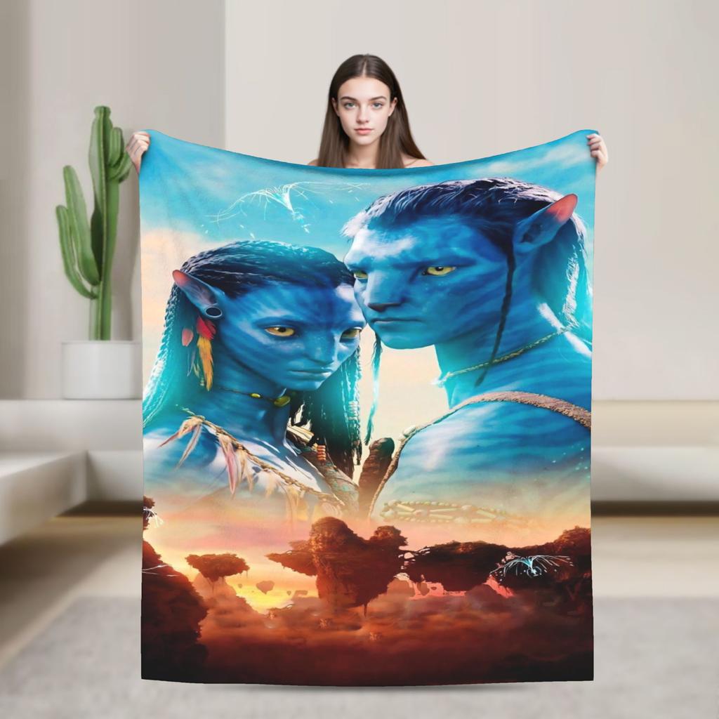 2025 Avatar 3 Movie Knitted Blanket   Fuzzy Throw Blanket Bed Sofa Personalised Soft Warm Bedsprea