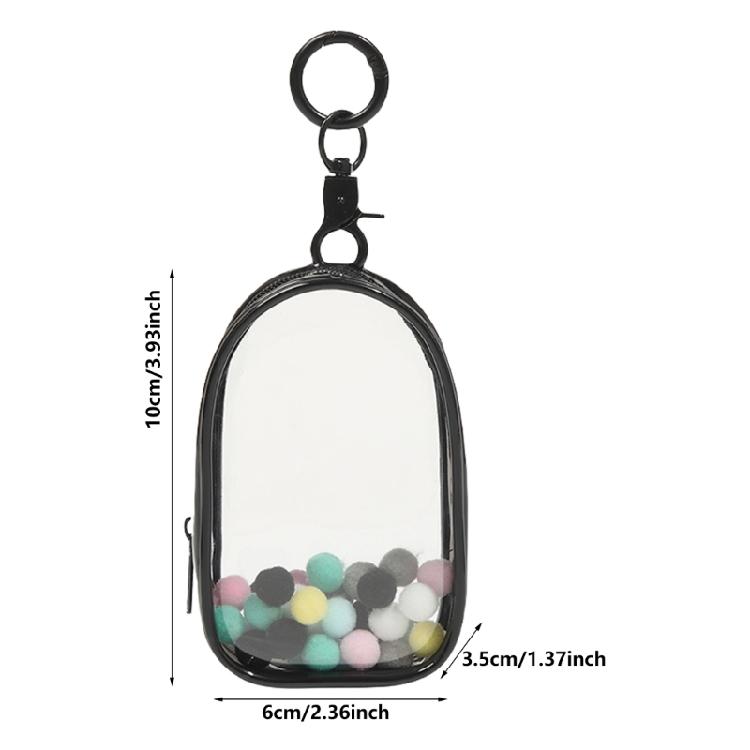 Clear PVC Miniature Doll Storage Bag Transparent Figure Display Bag with Keyring For Travel And Shopping Trips