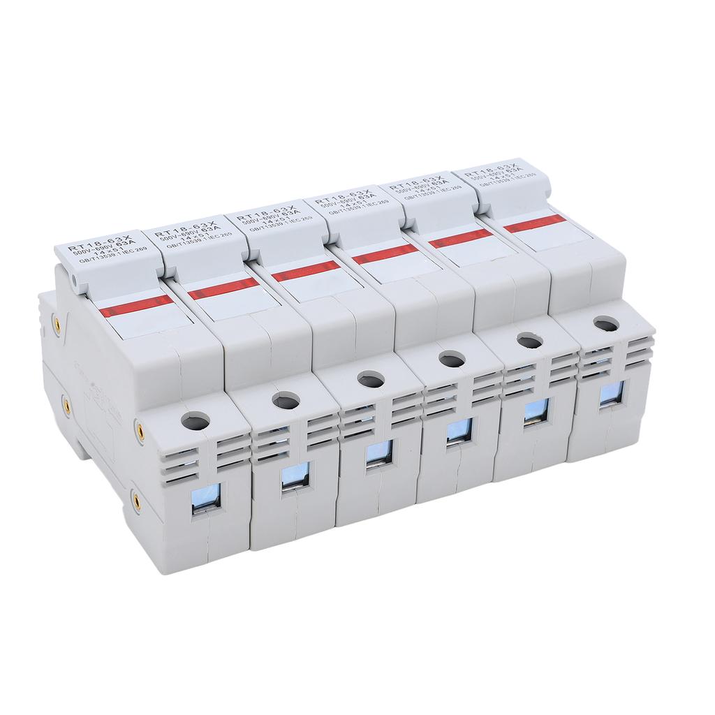 RT18 63X Rail Mounted Fuse Holder Base with LED Light for RO16 14x51mm Fuse Core 63A 500 690V