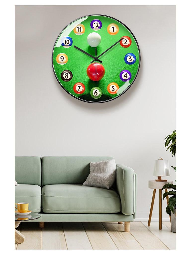 Orologio da Parete Artistico Radiocomandato per Sale Biliardo & Tennis Tavolo – Nessuna Installazione Richiesta