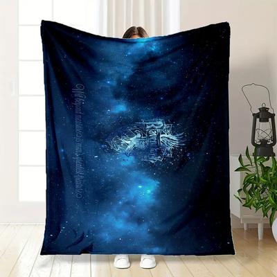 Galactic Cross: Cosmic Artwork Phone Case CoverBlanket Flannel Throw Blanket for Sofa, Bed, Travel, Camping, Office, Couch, Chair