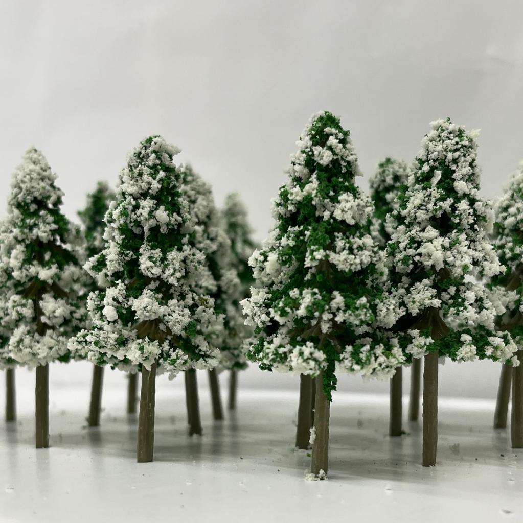 [Asuniko] Diorama Trees, Snow, 7cm, 20 Pieces, Model Trees, Architecture, Railway Models, Forests, Miniatures, Materials (7cm, Set of 20)