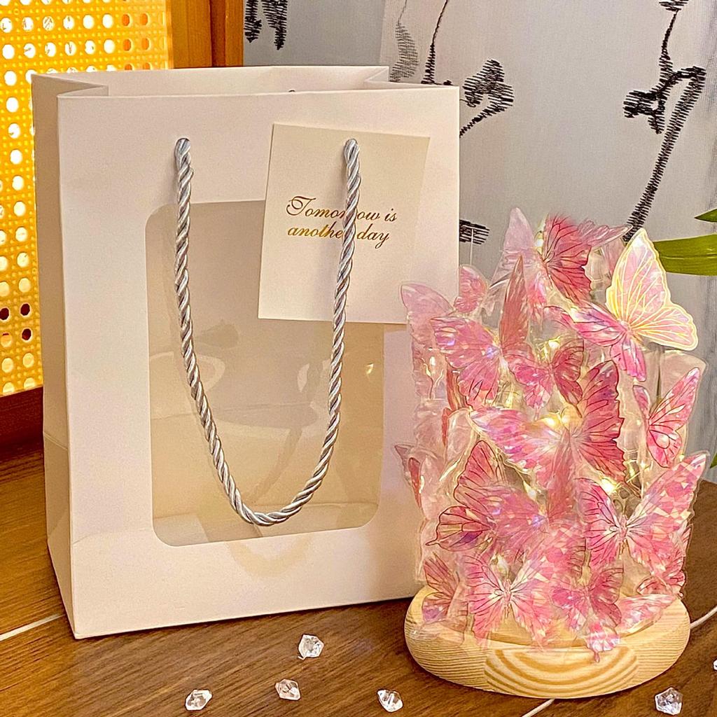 Luminous Butterfly Night Light Ornament - Ancient Style for TV Cabinet or Desk Decor