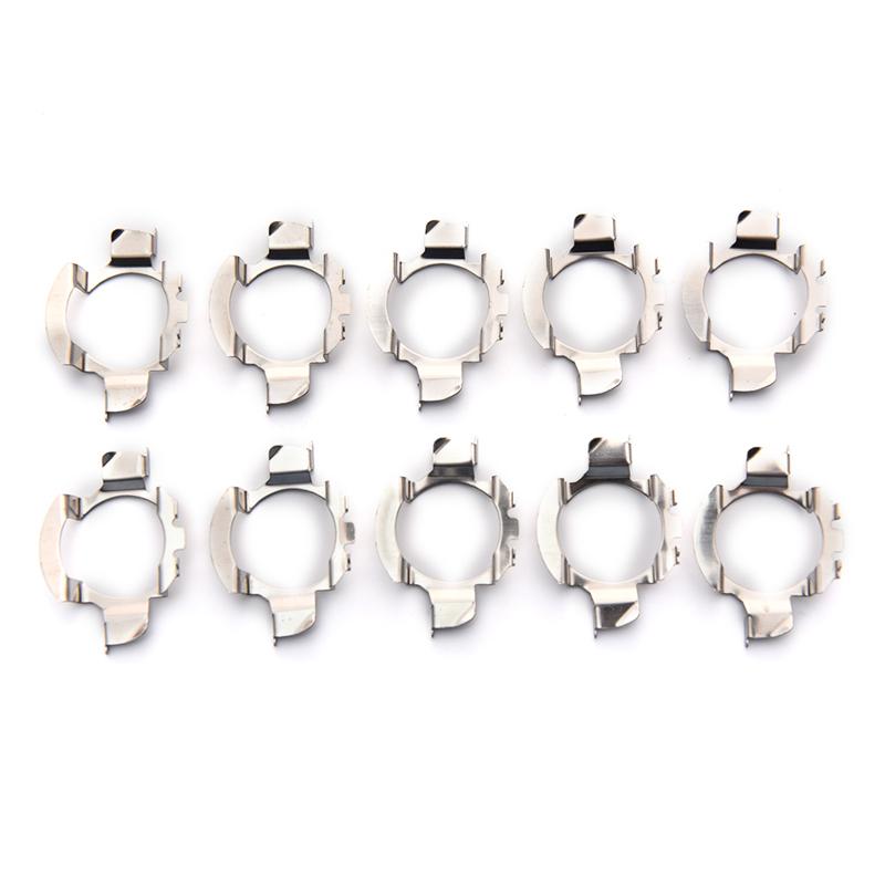 10Pcs H7 Adapter Headlamp Socket Car Led Bulb Holder Lamp Base For D101 High Temperature Resistant Stainless Steel Material