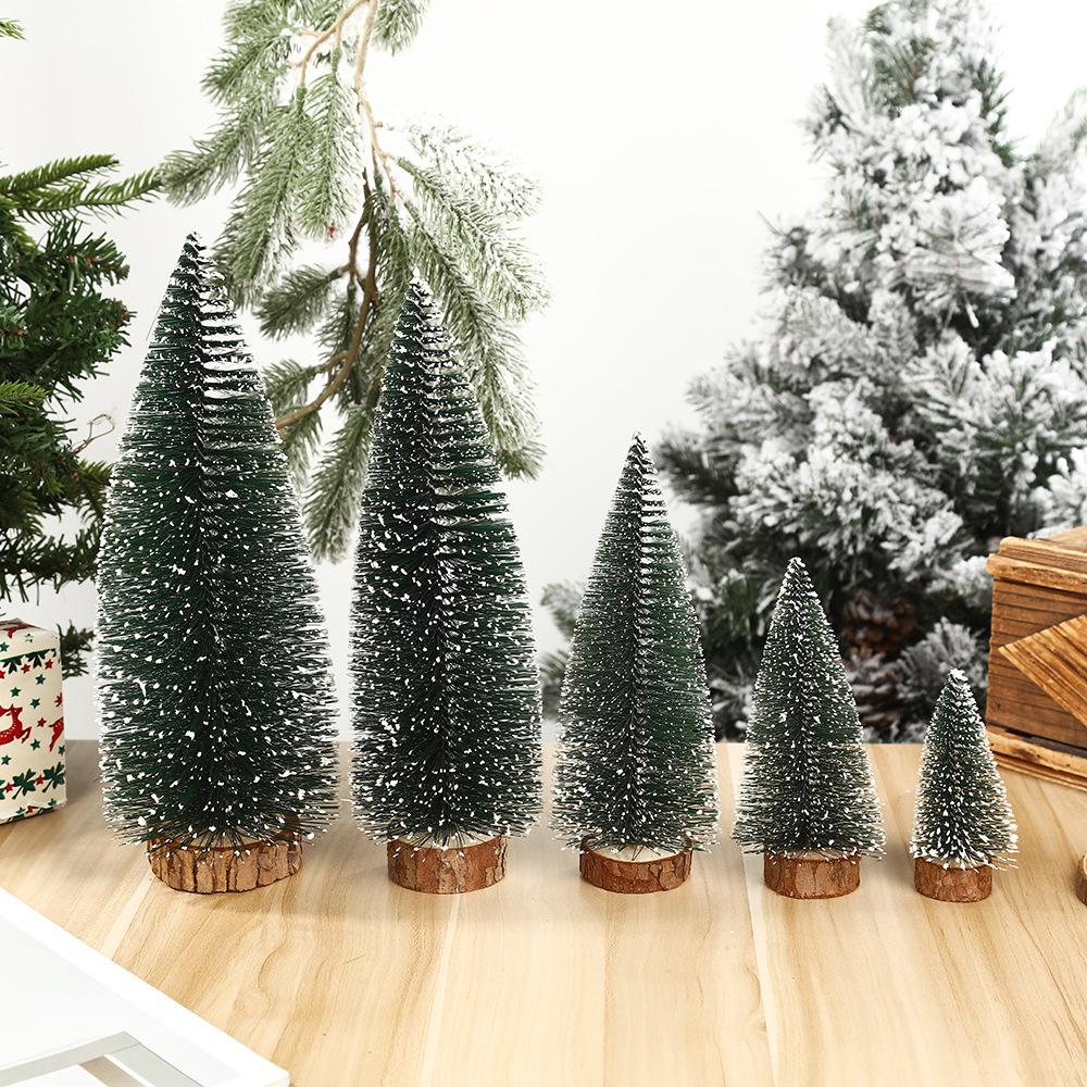 Christmas Mini Snow-covered Pine Tree Decoration Piece Festive Atmosphere with Snow-covered Pine Tree on The Tabletop, Christmas Tree Decoration Piece