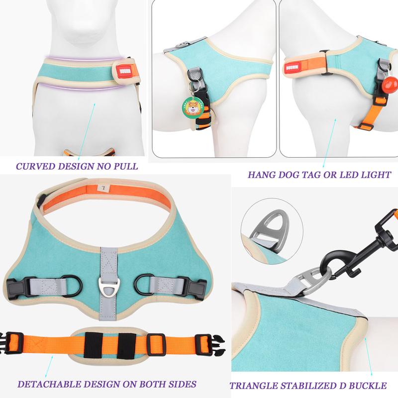 No Pull Dog Harness Detachable Reflective Dog Vest  with Leash for Small Medium Dogs