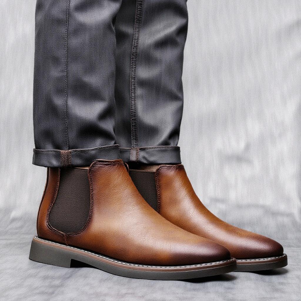 Stiefeletten Lässig Marke Retro 2026 Mode Bequem Chelsea Boots